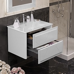 Opadiris Мебель для ванной Луиджи 70 подвесная белая матовая – фотография-8